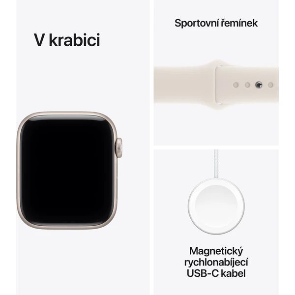 Apple Watch SE 3 (2025) Cellular 44mm Hvězdně bílý hliník s hvězdně bílým sportovním řemínkem M/L - Obrázek 8