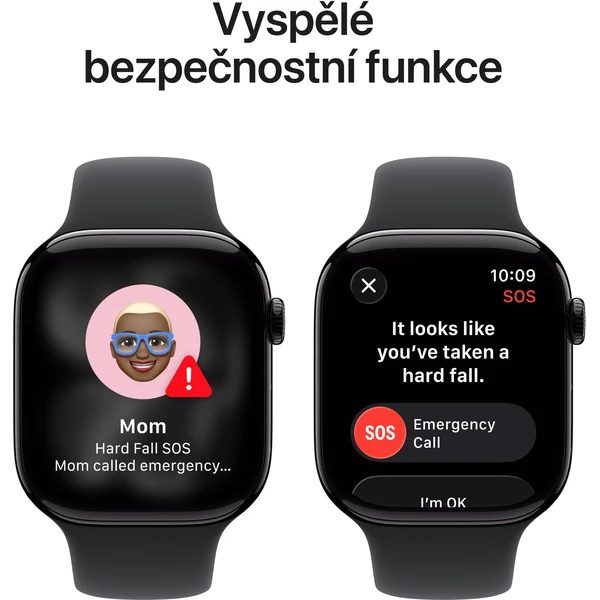 Apple Watch Series 11 (42mm) Klavírně černý hliník s černým sportovním řemínkem S/M - Obrázek 6
