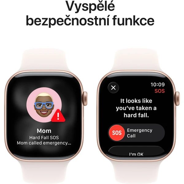 Apple Watch Series 11 (42mm) Růžově zlatý hliník se světle ruměným sportovním řemínkem M/L - Obrázek 6