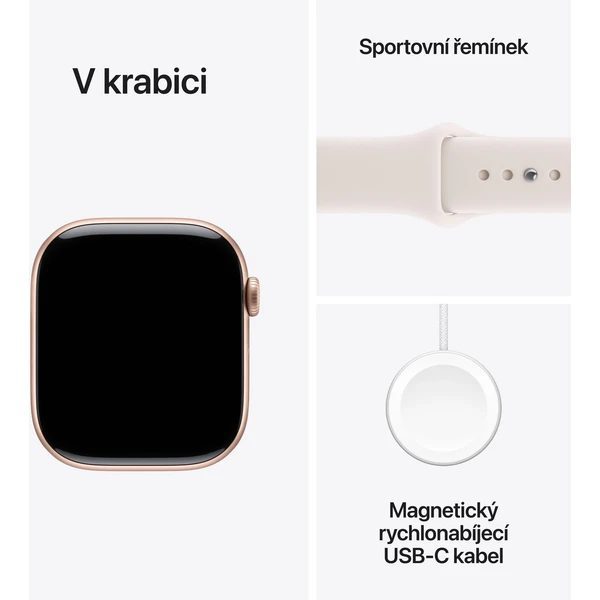 Apple Watch Series 11 (42mm) Růžově zlatý hliník se světle ruměným sportovním řemínkem M/L - Obrázek 8