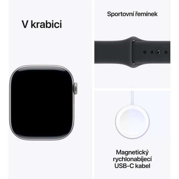 Apple Watch Series 11 (42mm) Vesmírně šedý hliník s černým sportovním řemínkem S/M - Obrázek 8
