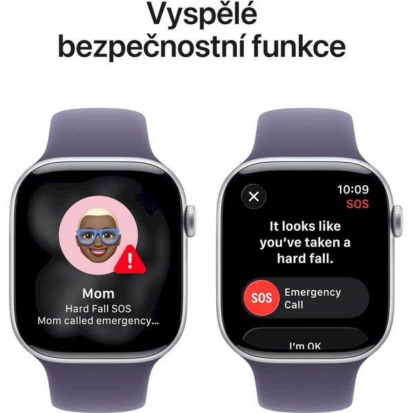 Apple Watch Series 11 (46mm) Stříbrný hliník s mlžně fialovým sportovním řemínkem S/M - Obrázek 6