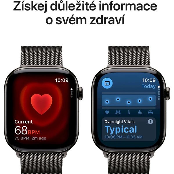Apple Watch Series 11 Cellular (42mm) Břidlicově šedý titan s břidlicově šedým milánským tahem - Obrázek 5