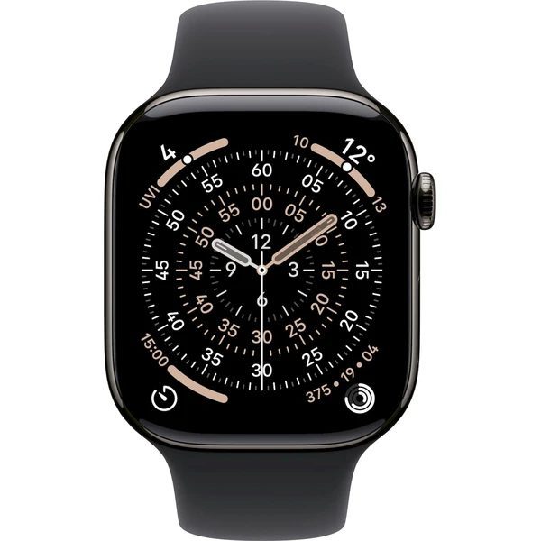 Apple Watch Series 11 Cellular (42mm) Břidlicově šedý titan s černým sportovním řemínkem M/L - Obrázek 2