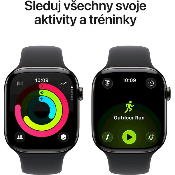 Apple Watch Series 11 Cellular (42mm) Břidlicově šedý titan s černým sportovním řemínkem M/L - Obrázek 4