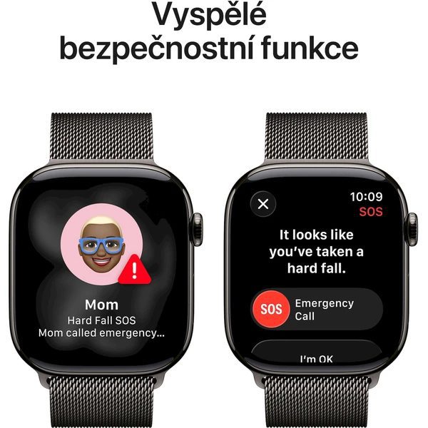 Apple Watch Series 11 Cellular (46mm) Břidlicově šedý titan s břidlicově šedým milánským tahem M/L - Obrázek 6