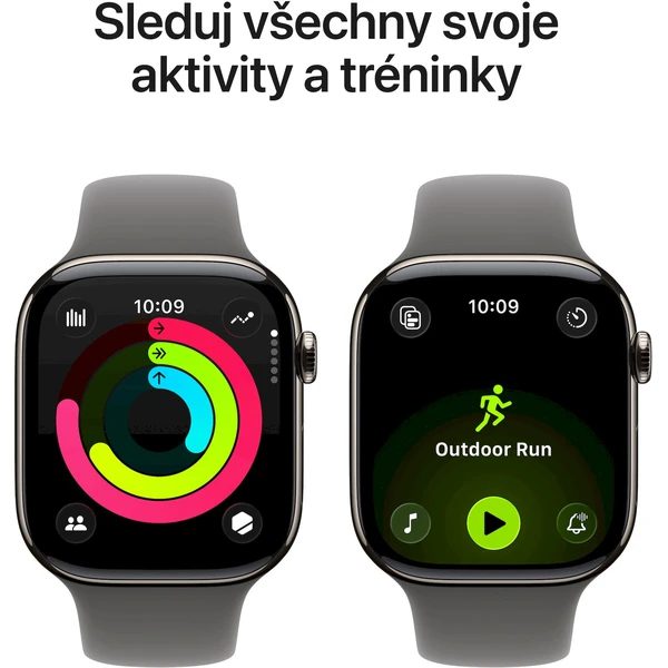 Apple Watch Series 11 Cellular (46mm) Přírodní titan se skálově šedým sportovním řemínkem M/L - Obrázek 4