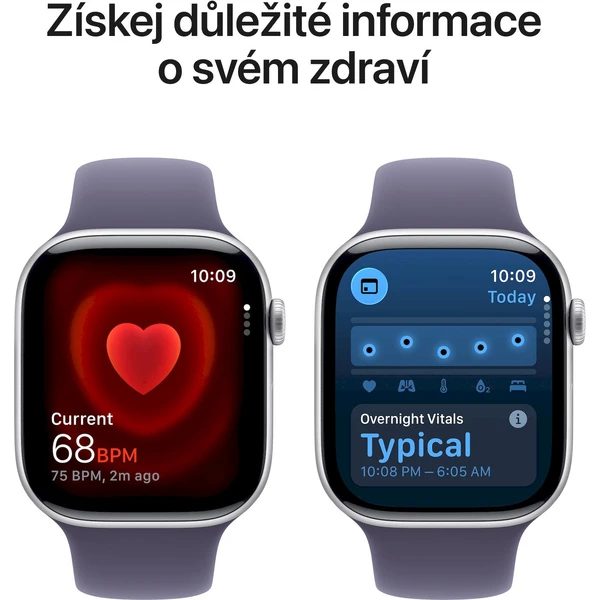 Apple Watch Series 11 Cellular (46mm) Stříbrný hliník s mlžně fialovým sportovním řemínkem M/L - Obrázek 5