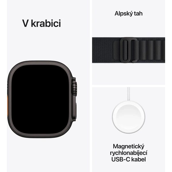 Apple Watch Ultra 3 (2025) 49mm Černý titan s černým alpským tahem S - Obrázek 7