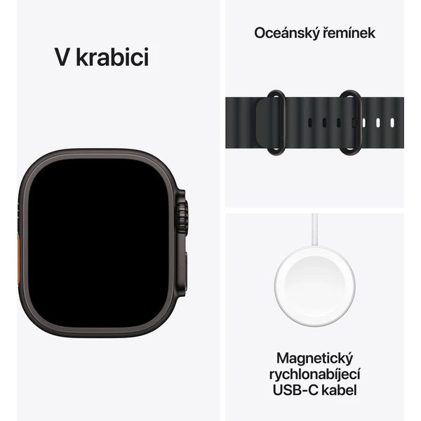 Apple Watch Ultra 3 (2025) 49mm Černý titan s černým oceánským řemínkem - Obrázek 7