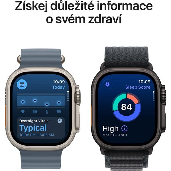 Apple Watch Ultra 3 (2025) 49mm Černý titan s černým/uhlovým trailovým tahem M/L - Obrázek 6