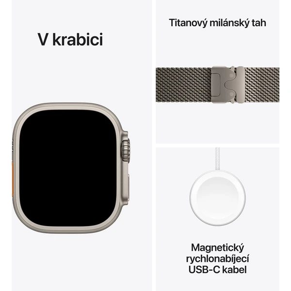 Apple Watch Ultra 3 (2025) 49mm Přírodní titan s přírodně titanovým milánským tahem M - Obrázek 7