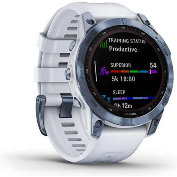 Garmin fenix 7 PRO Sapphire Solar Titan Blue/White Silicone Band - Obrázek 4