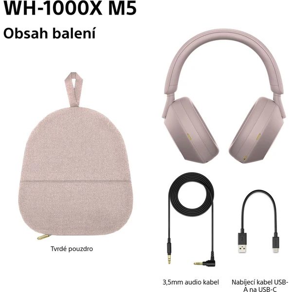 Sony WH-1000XM5 Smoky Pink - Obrázek 8