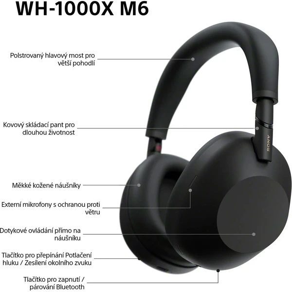 Sony WH-1000XM6 Black - Obrázek 8