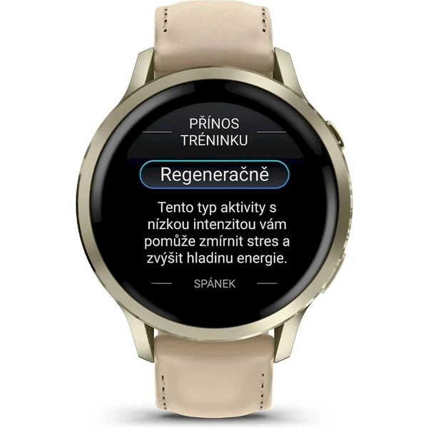 Garmin Venu 4 (41 mm) Gold/White silikonový řemínek a Light Sand kožený řemínek - Obrázek 3