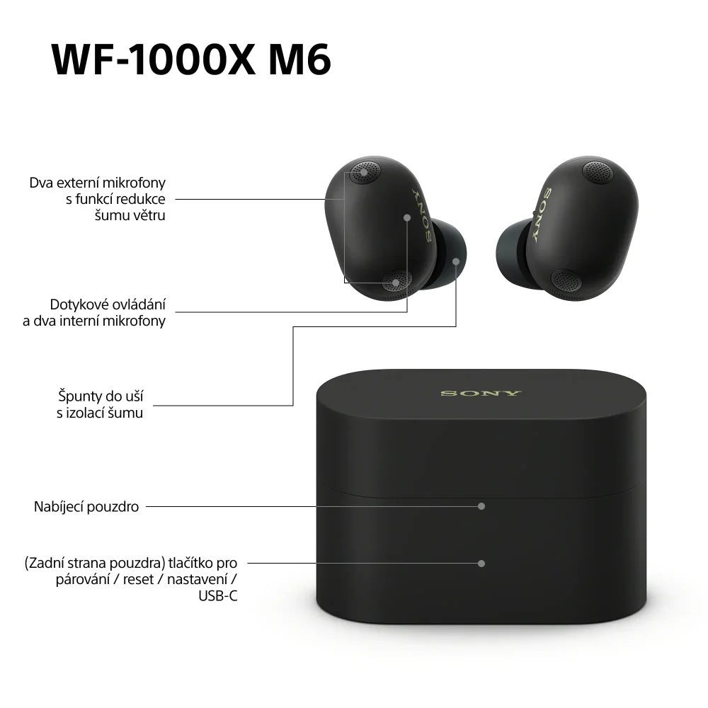 Sony WF-1000XM6 Black - Obrázek 11