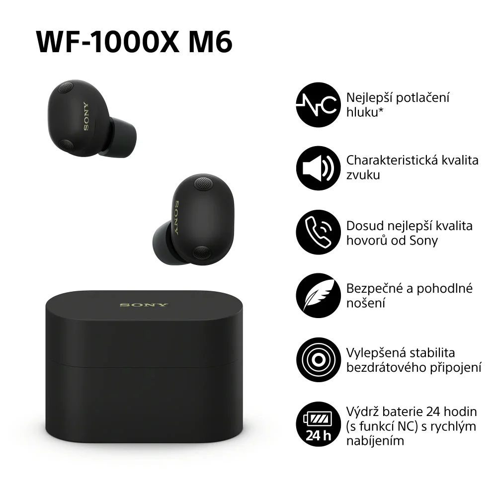 Sony WF-1000XM6 Black - Obrázek 10