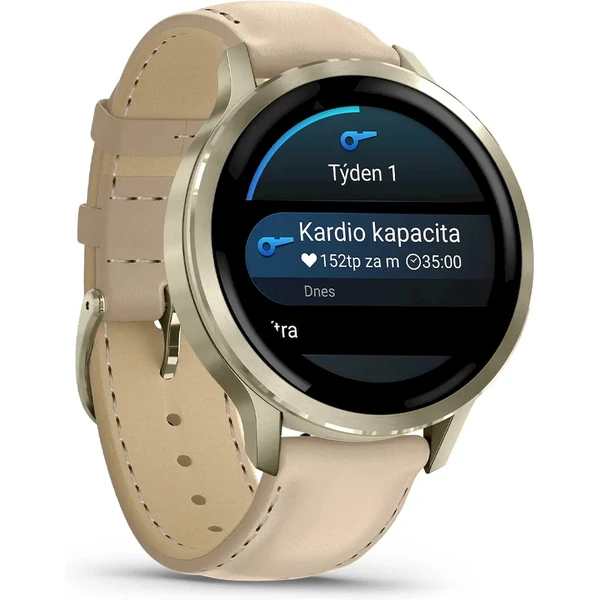 Garmin Venu 4 (41 mm) Gold/White silikonový řemínek a Light Sand kožený řemínek - Obrázek 4