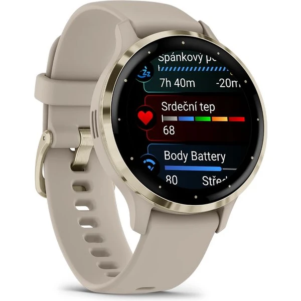 Garmin Venu 3S Cream Gold/French Gray Silicone Band - Obrázek 3