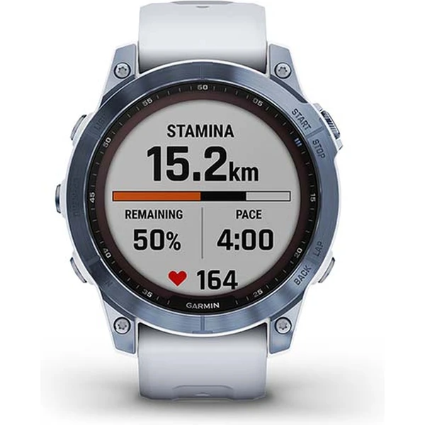 Garmin fenix 7 PRO Sapphire Solar Titan Blue/White Silicone Band - Obrázek 7