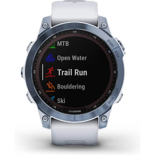 Garmin fenix 7 PRO Sapphire Solar Titan Blue/White Silicone Band - Obrázek 8