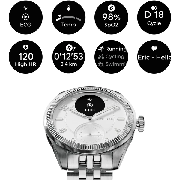 Withings Scanwatch Nova Brilliant Edition 39mm Silver - Obrázek 5