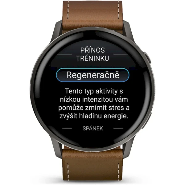 Garmin Venu 4 (45 mm) Slate/Black silikonový řemínek a Brown kožený řemínek - Obrázek 3