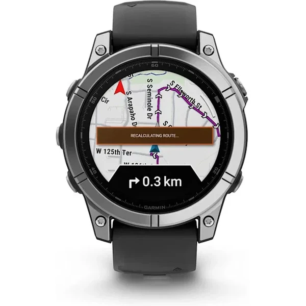 Garmin Fenix E 47 mm Stainless Steel/Black Silicone Band - Obrázek 3