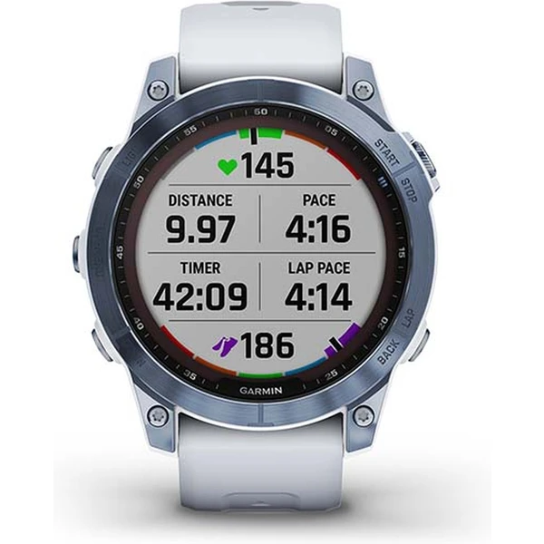 Garmin fenix 7 PRO Sapphire Solar Titan Blue/White Silicone Band - Obrázek 10
