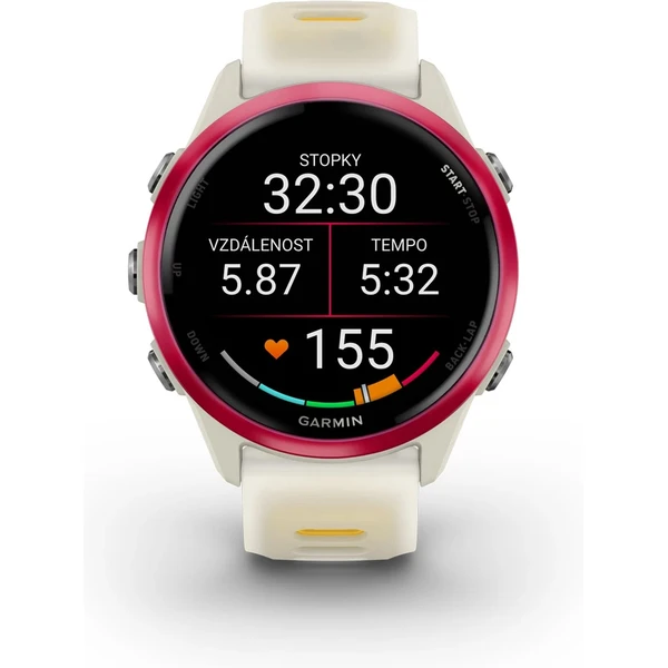 Garmin Forerunner 570 42 mm Pink hliníková luneta s White/Yellow poloprůhledným řemínkem - Obrázek 3