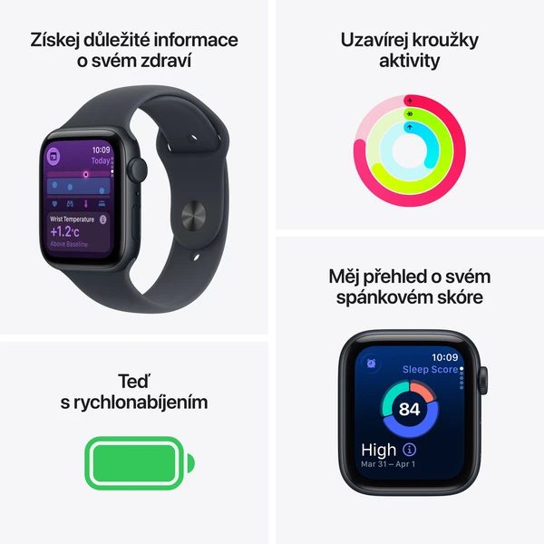 Apple Watch SE 3 (2025) 44mm Hvězdně bílý hliník s hvězdně bílým sportovním řemínkem M/L - Obrázek 3