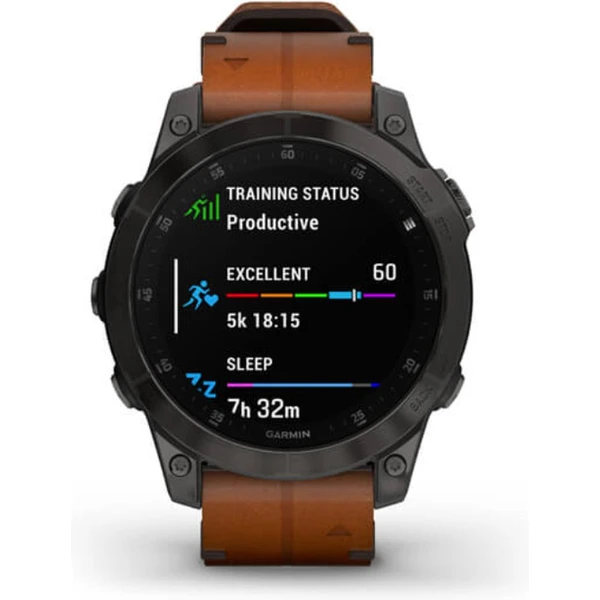 Garmin epix PRO Sapphire Style Black/Brown kožený řemínek - Obrázek 3