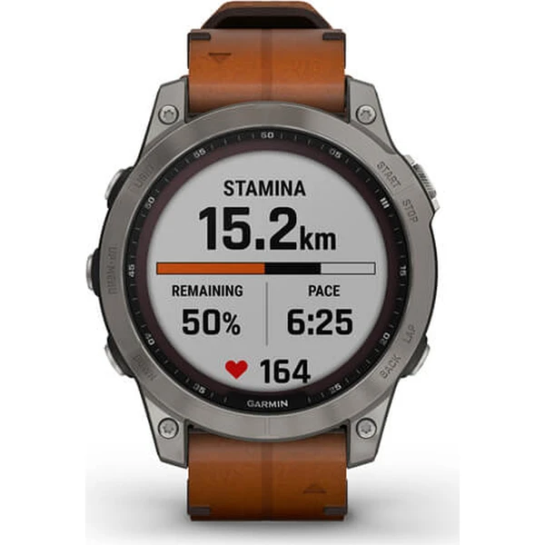 Garmin fenix 7 PRO Sapphire Solar Style, Titan/Brown Leather Band - Obrázek 6