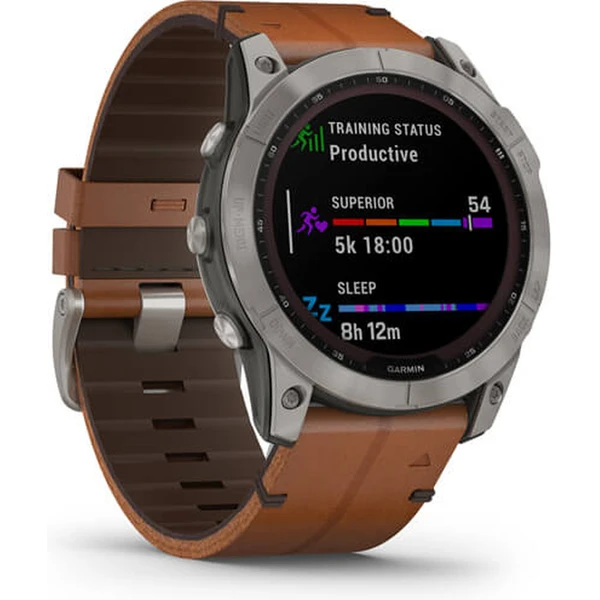 Garmin fenix 7X PRO Sapphire Solar Titan/Brown Leather Band - Obrázek 4