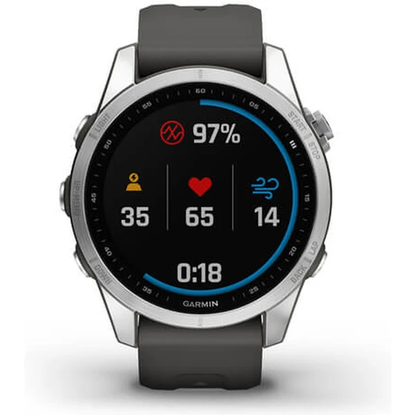 Garmin fenix 7S Glass Silver/Graphite Silicone Band - Obrázek 4