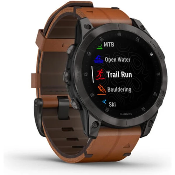 Garmin epix PRO Sapphire Style Black/Brown kožený řemínek - Obrázek 4