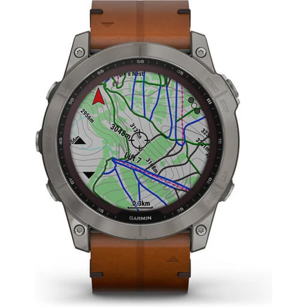Garmin fenix 7X PRO Sapphire Solar Titan/Brown Leather Band - Obrázek 5