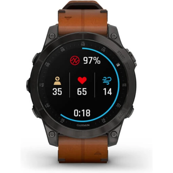 Garmin epix PRO Sapphire Style Black/Brown kožený řemínek - Obrázek 5