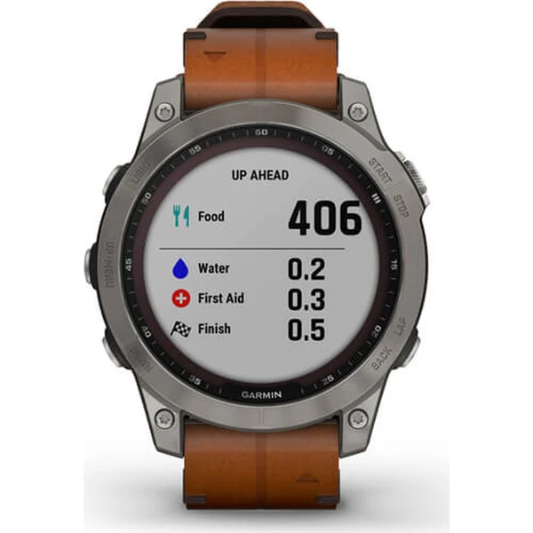Garmin fenix 7 PRO Sapphire Solar Style, Titan/Brown Leather Band - Obrázek 8