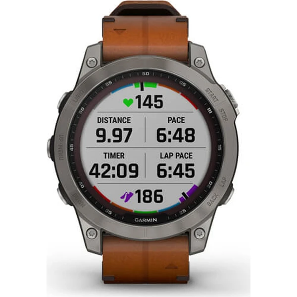 Garmin fenix 7 PRO Sapphire Solar Style, Titan/Brown Leather Band - Obrázek 9