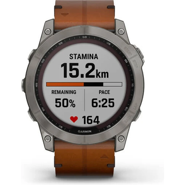 Garmin fenix 7X PRO Sapphire Solar Titan/Brown Leather Band - Obrázek 7