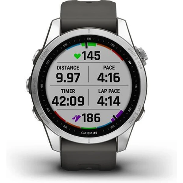 Garmin fenix 7S Glass Silver/Graphite Silicone Band - Obrázek 8