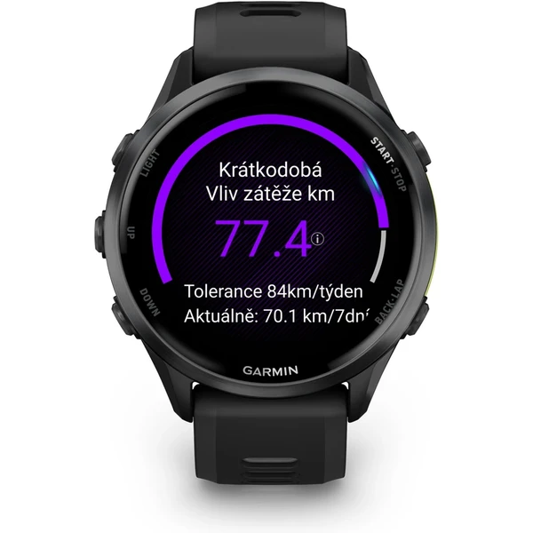 Garmin Forerunner 970 Black/Gray Titanium luneta s Black poloprůhledným řemínkem - Obrázek 3