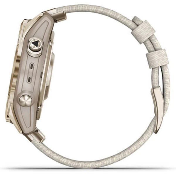 Garmin fenix 7S PRO Sapphire Solar Style, Titan Cream Gold/Cream Nylon Band - Obrázek 2