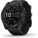 Garmin fenix 7X PRO Sapphire Solar Titan Black/Black Silicone Band