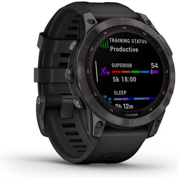Garmin fenix 7 PRO Sapphire Solar Titan Carbon Gray/Black Silicone Band - Obrázek 3