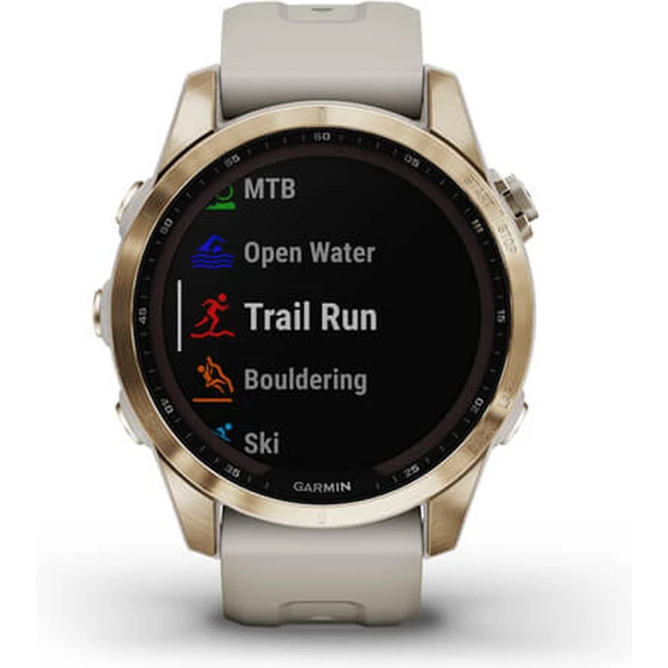 Garmin fenix 7S PRO Sapphire Solar Titan Cream Gold/Sand Silicone Band - Obrázek 7