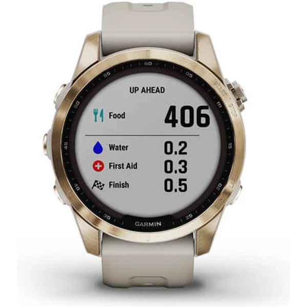 Garmin fenix 7S PRO Sapphire Solar Titan Cream Gold/Sand Silicone Band - Obrázek 8