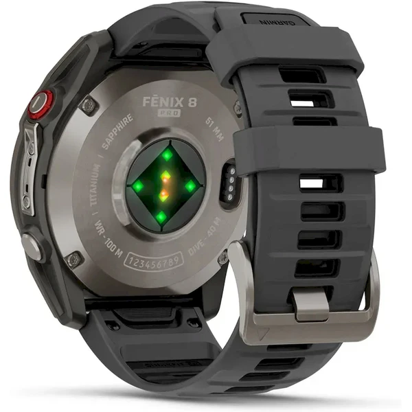 Garmin fenix 8 Pro (51 mm) Titanium se silikonovým řemínkem Graphite/Black - Obrázek 6